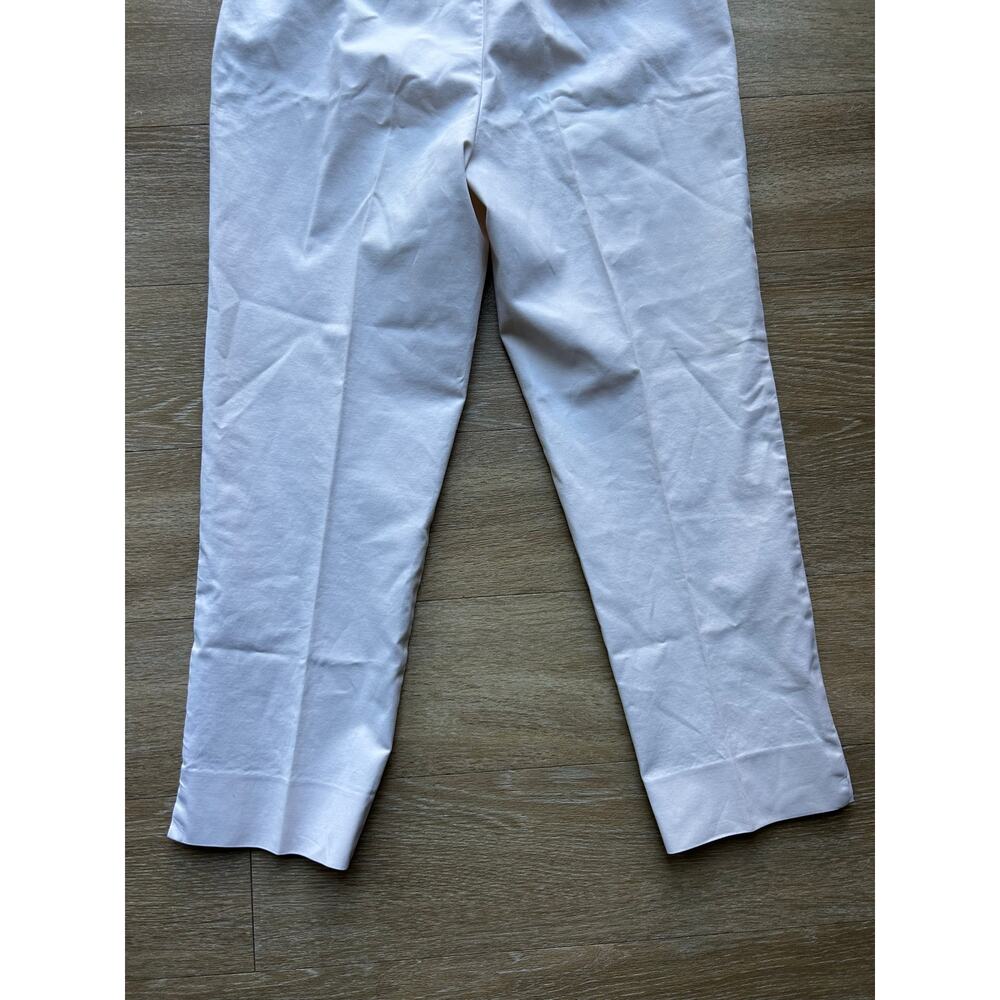 Lafayette 148 New York White Bleecker Cropped Pant Stretch Cotton SideZip luxury - Picture 14 of 16